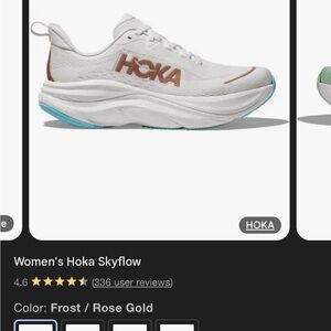 HOKA Women's Skyflow White and Rose Gold Shoes